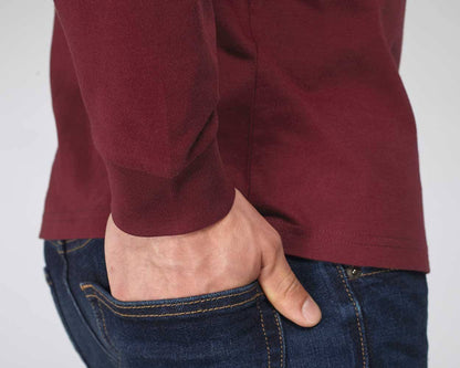 bioshirt-longsleeve_Burgundy_HLYPS-3000_Studio_Front_Detail_1