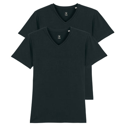2er Pack Männer T-Shirt mit V-Ausschnitt | fair & nachhaltig