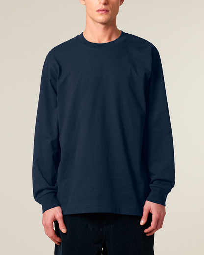 Schweres-YTWOO-Unisex-Langarmshirt-Eco-Fair-Organic-100-Bio-bauwolle-Nachhaltig-navy-STUDIO-FRONT