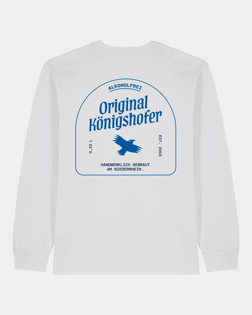 Heavy Langarmshirt Brauerei Königshof - hinten - Blau - Weiß