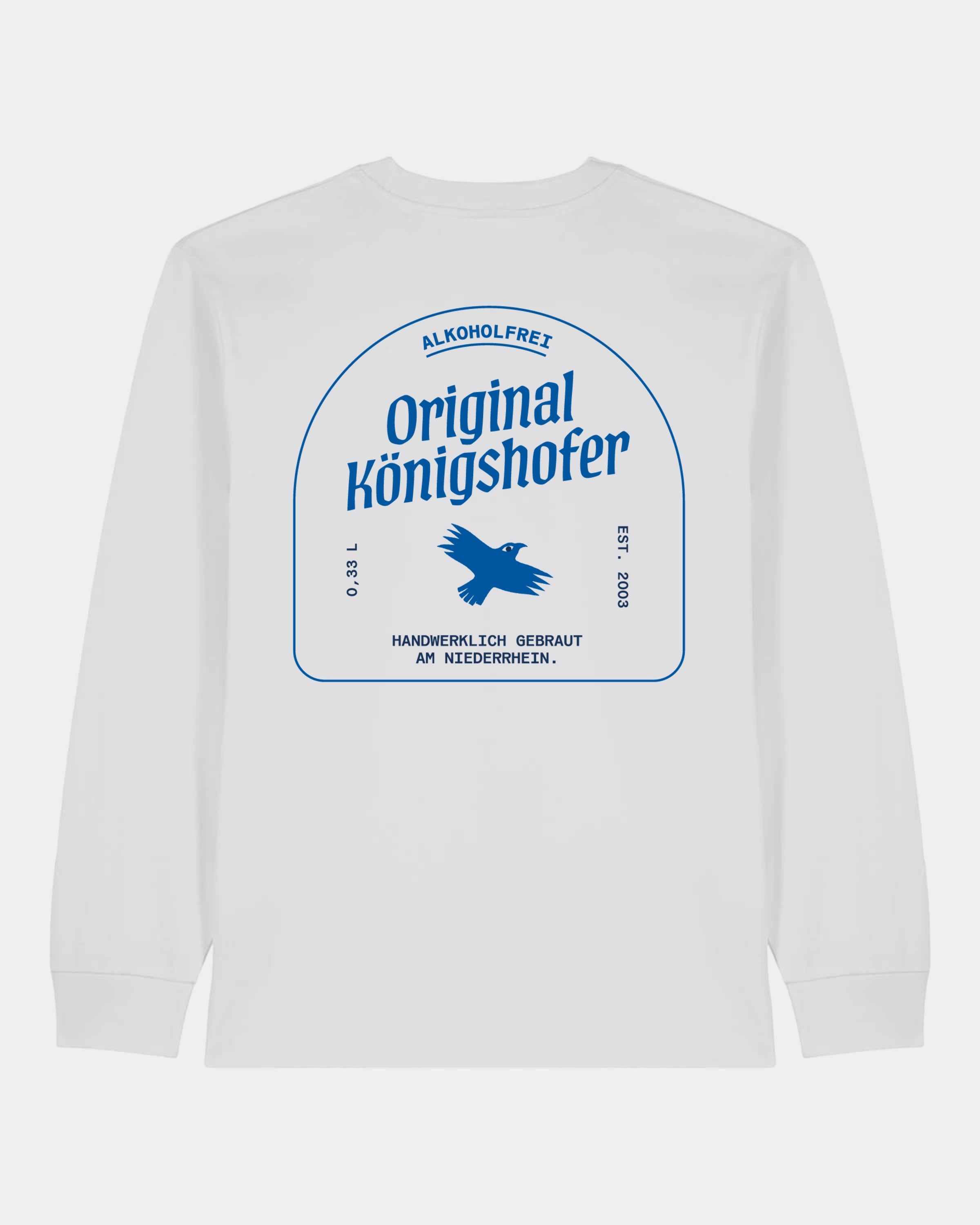 Heavy Langarmshirt Brauerei Königshof - hinten - Blau - Weiß