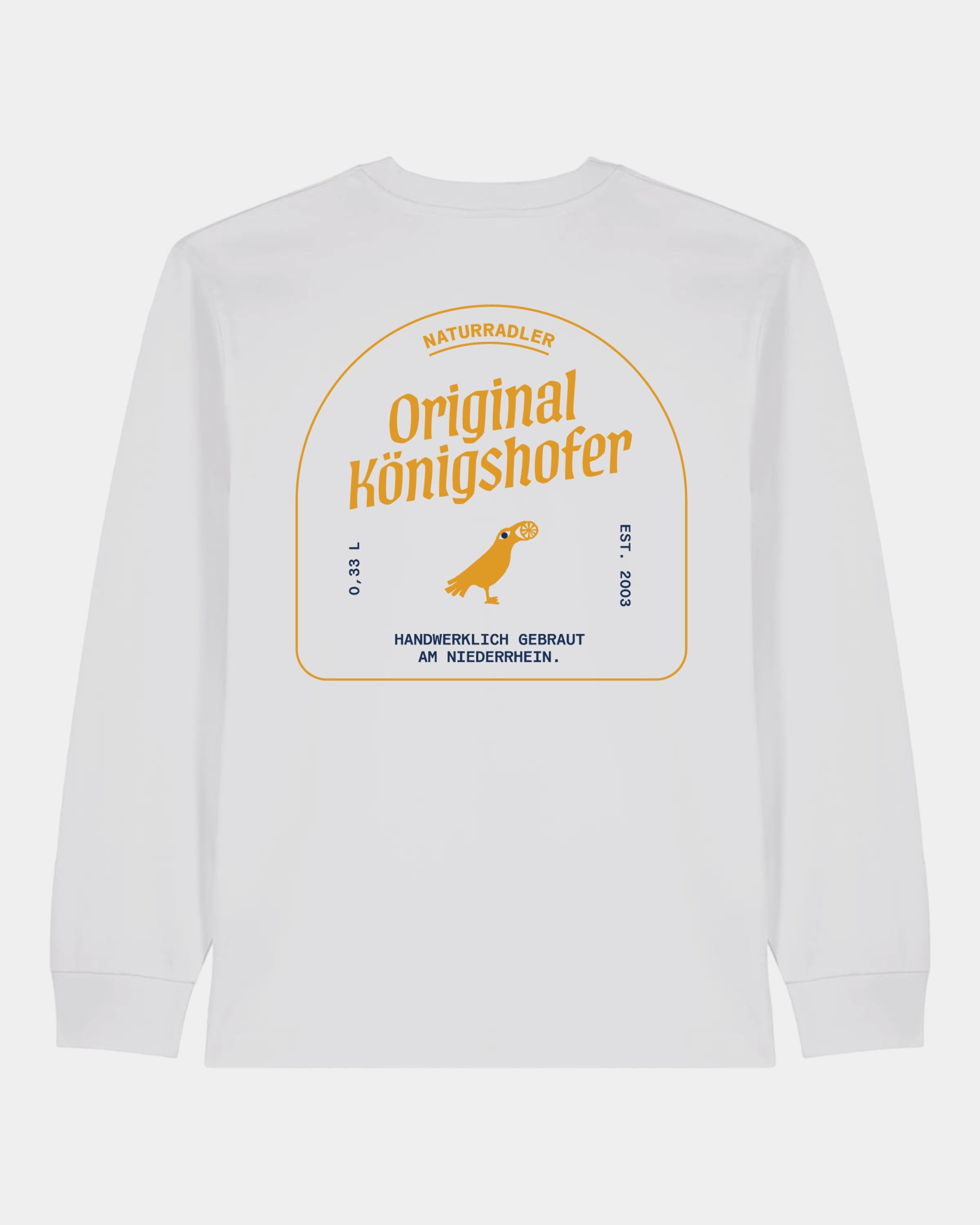 Heavy Langarmshirt Brauerei Königshof - hinten - Gelb - Weiß