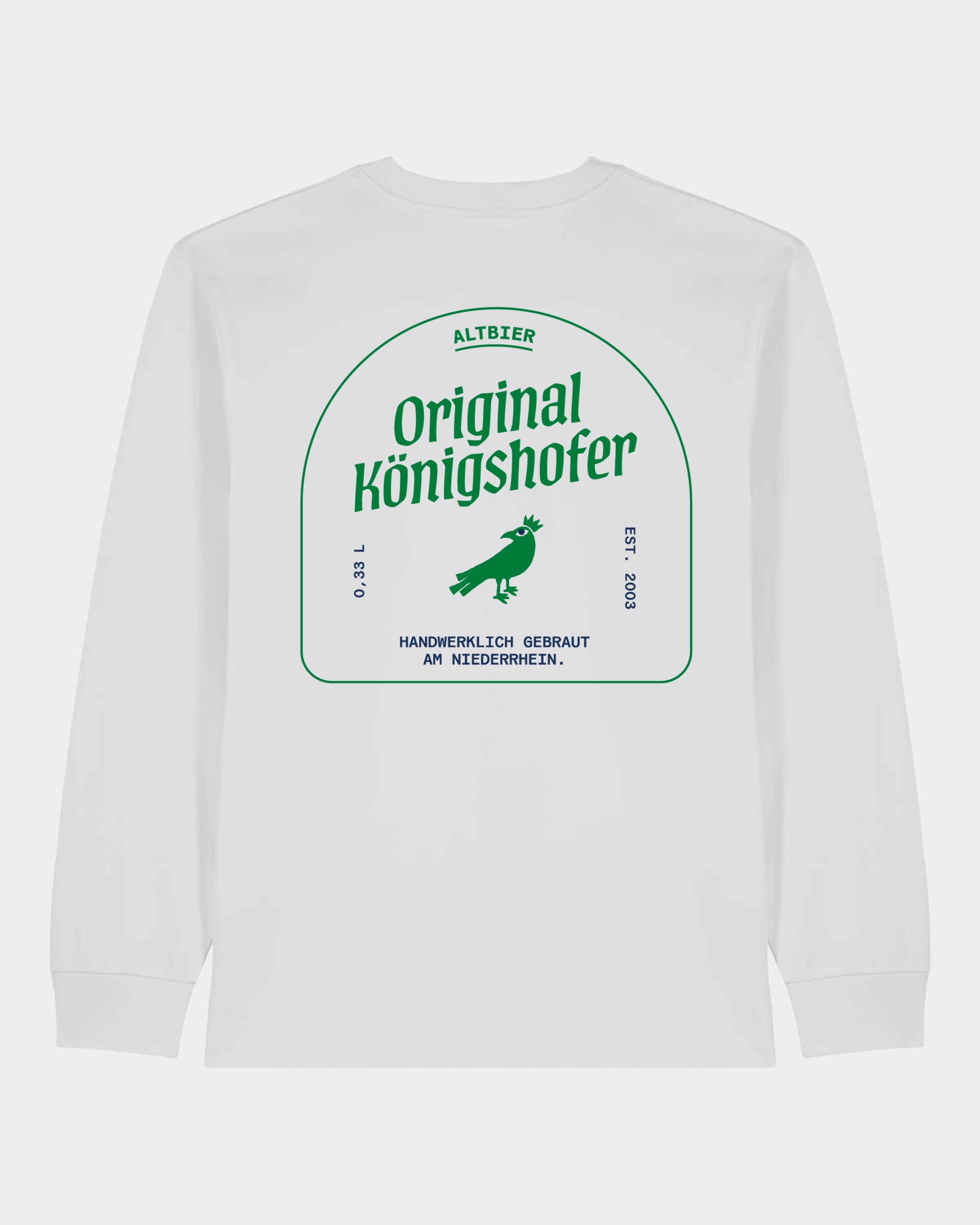 Heavy Langarmshirt Brauerei Königshof - hinten - Grün - Weiß