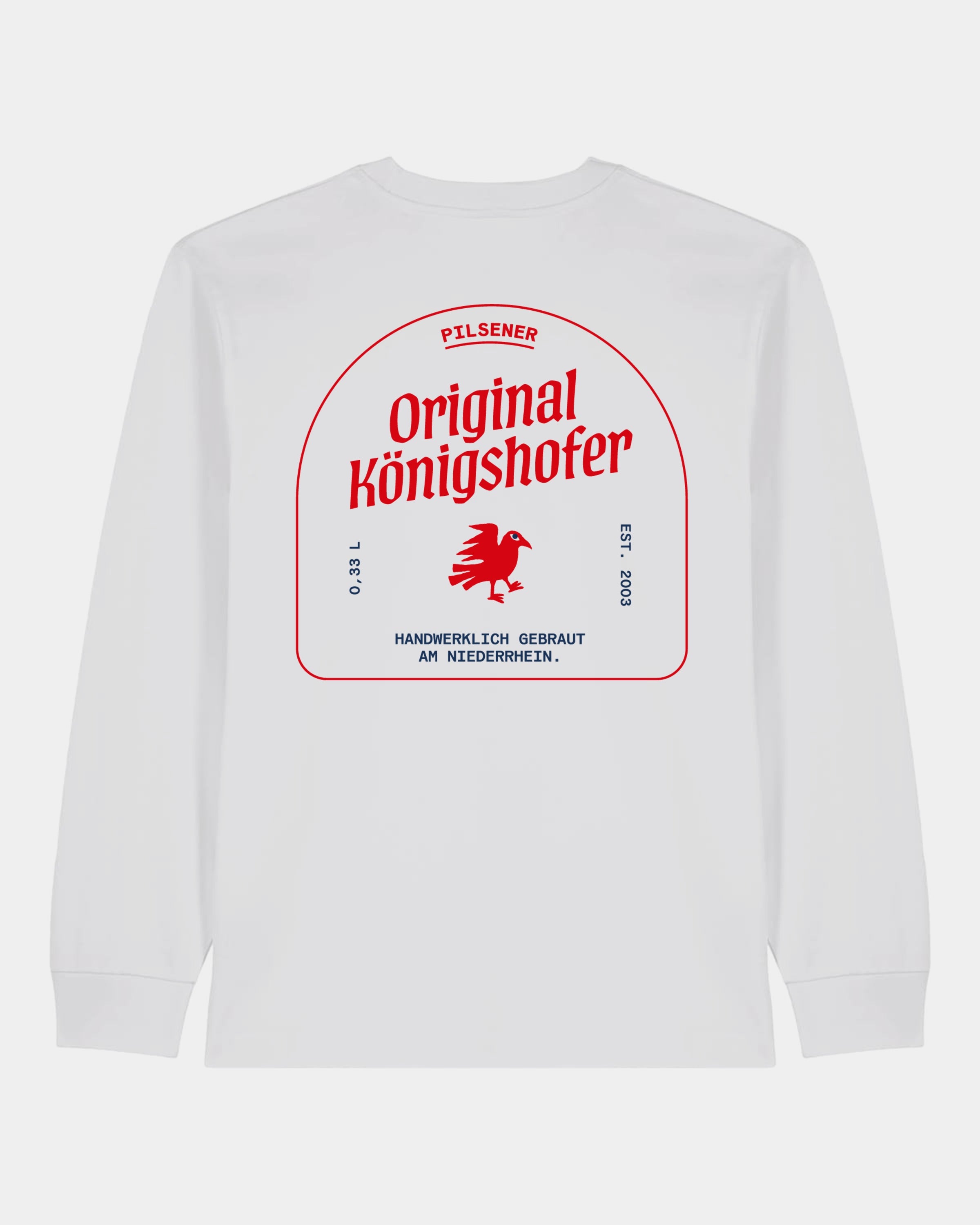 Heavy Langarmshirt Brauerei Königshof - hinten - Rot - Weiß