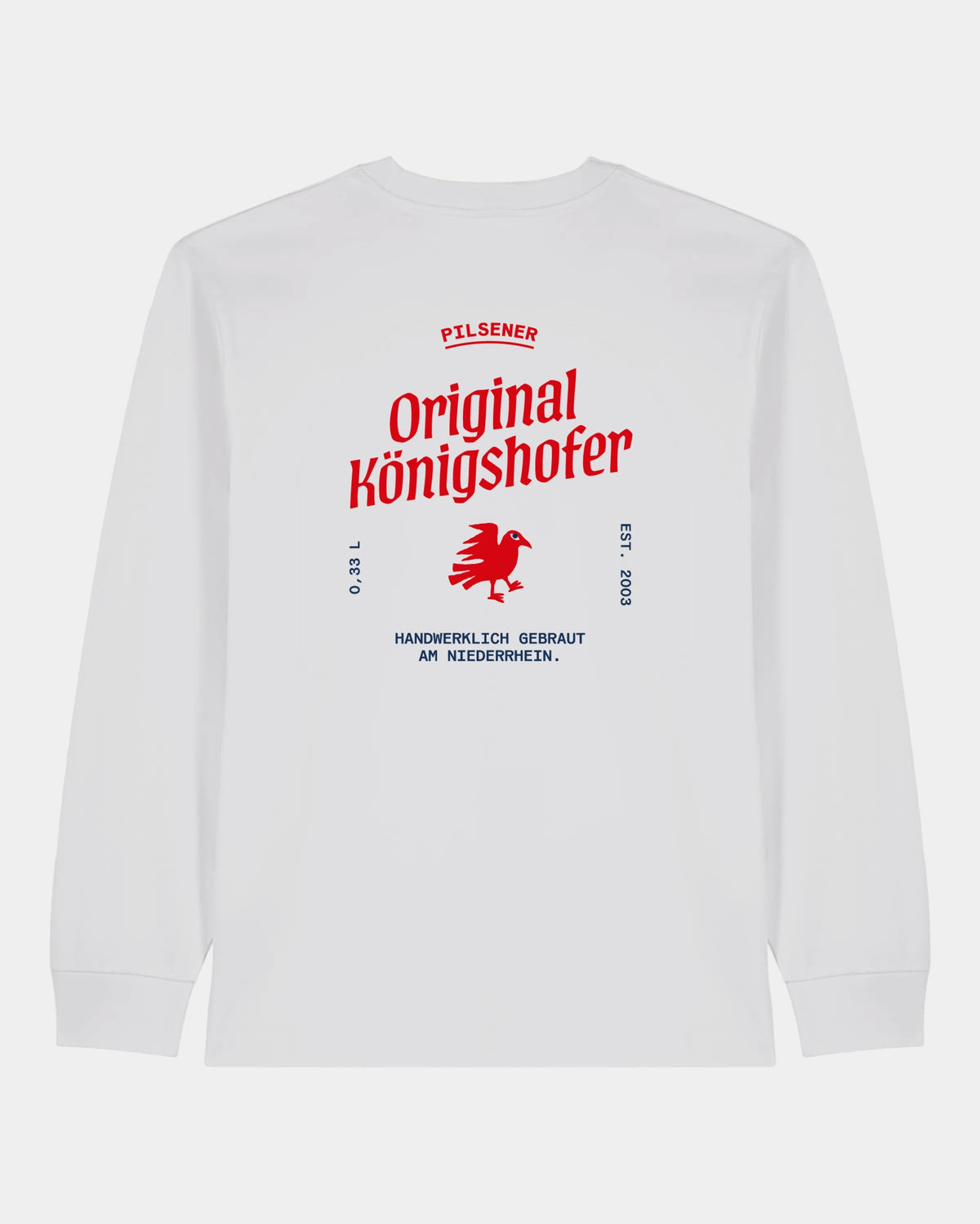 Heavy Langarmshirt Brauerei Königshof - hinten - Rot - Weiß