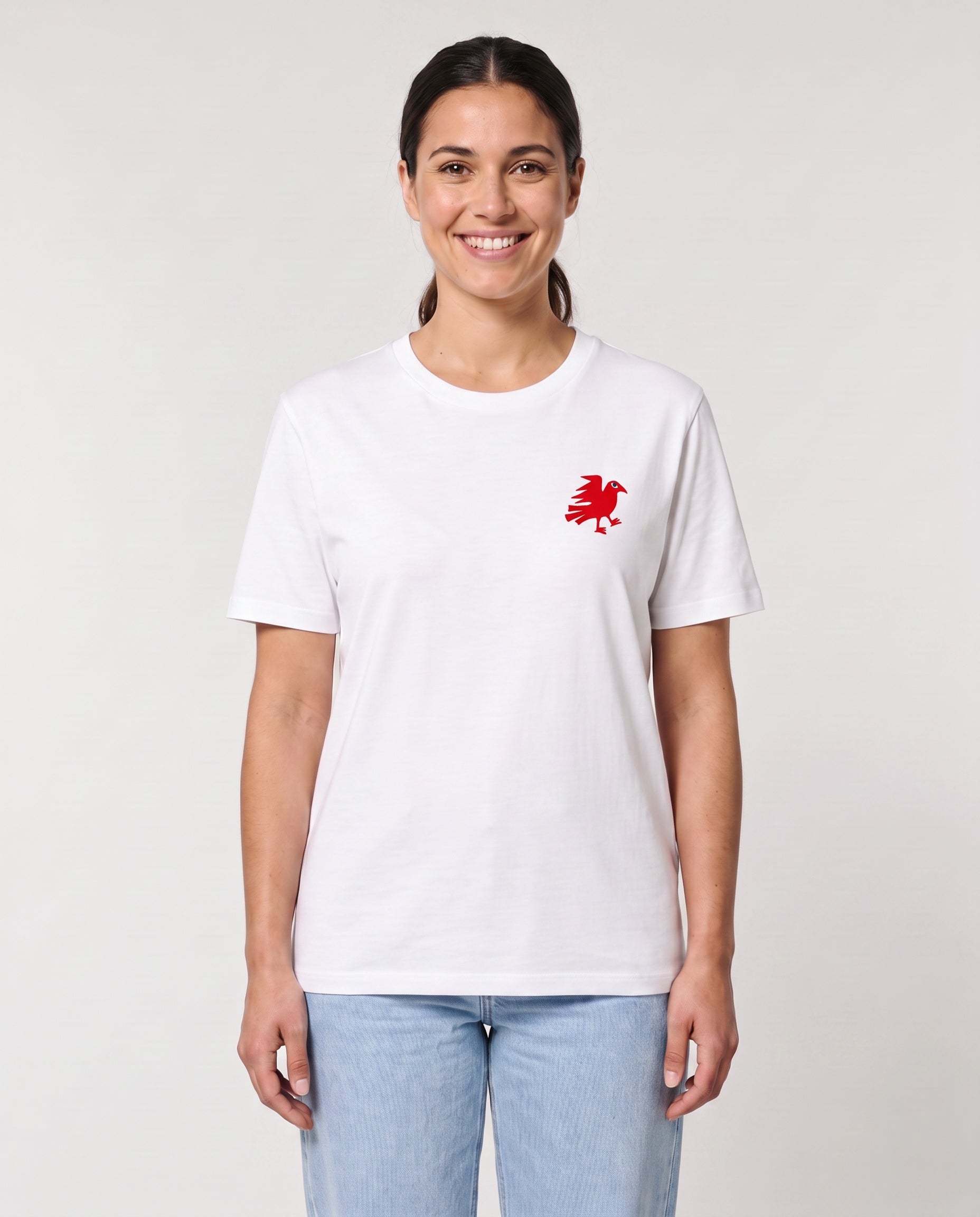 Heavy T-Shirt Brauerei Königshof - model-vorne - Rot - Weiß