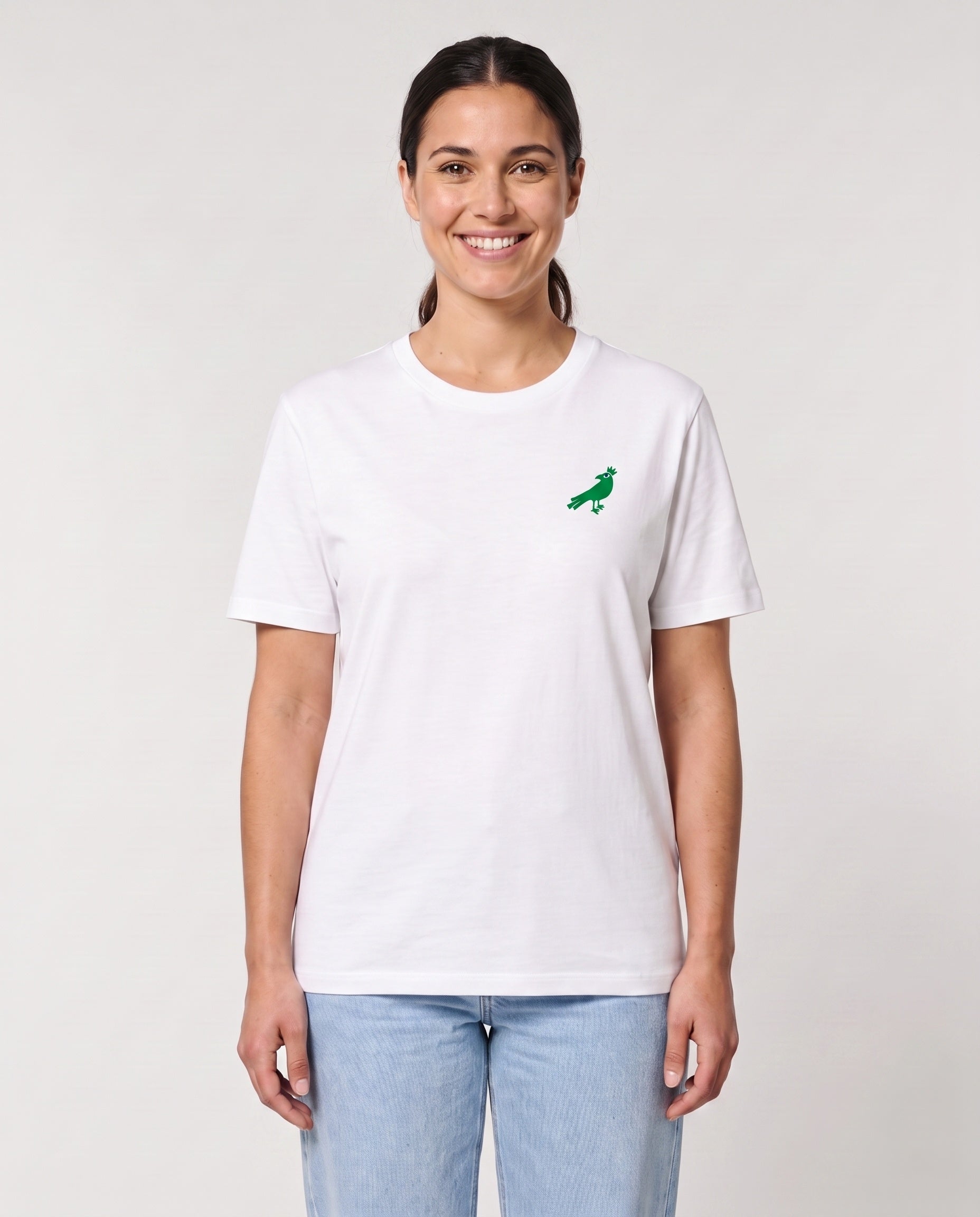 Mediumweight T-Shirt Brauerei Königshof - model-vorne - Grün - Weiß