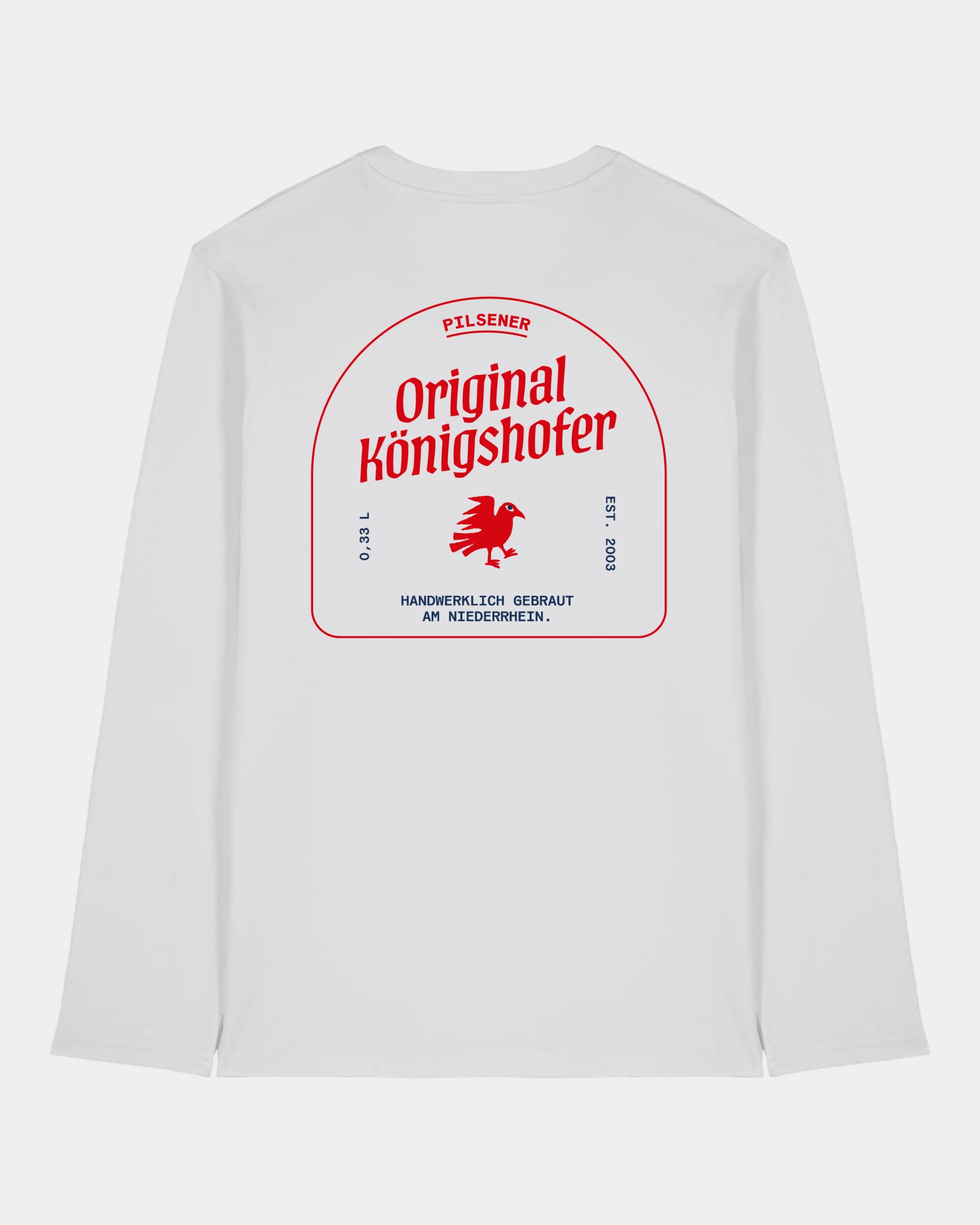 Middleweight Langarmshirt Brauerei Königshof - hinten - Rot - Weiß