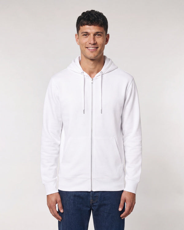 Heavyweight Zip Hoodie Unisex - Weiß