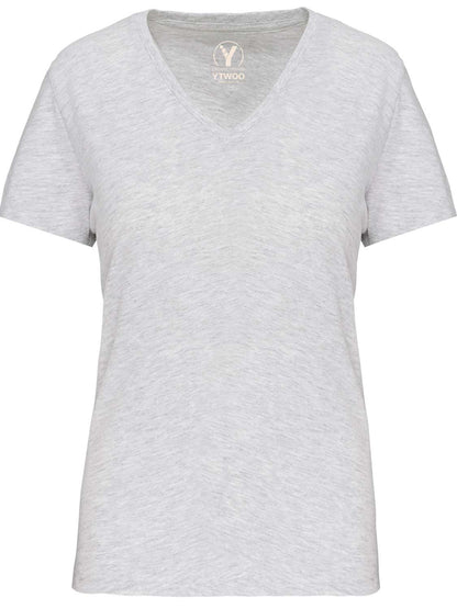 Basic Damen T-Shirt mit V-Ausschnitt aus Bio-Baumwolle in Conversion