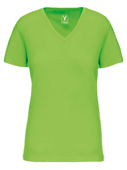 Basic Damen T-Shirt mit V-Ausschnitt aus Bio-Baumwolle in Conversion