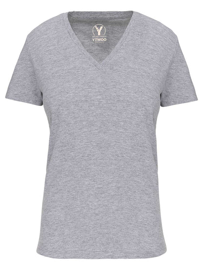 Basic Damen T-Shirt mit V-Ausschnitt aus Bio-Baumwolle in Conversion