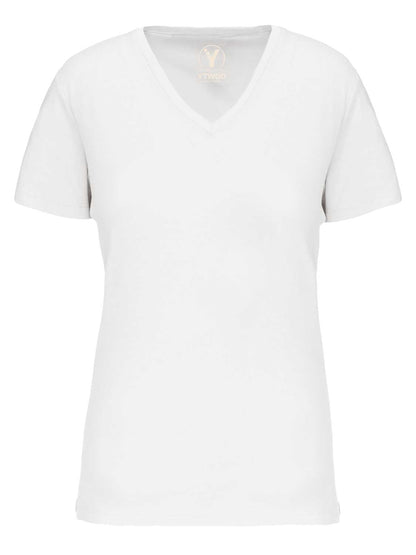 Basic Damen T-Shirt mit V-Ausschnitt aus Bio-Baumwolle in Conversion