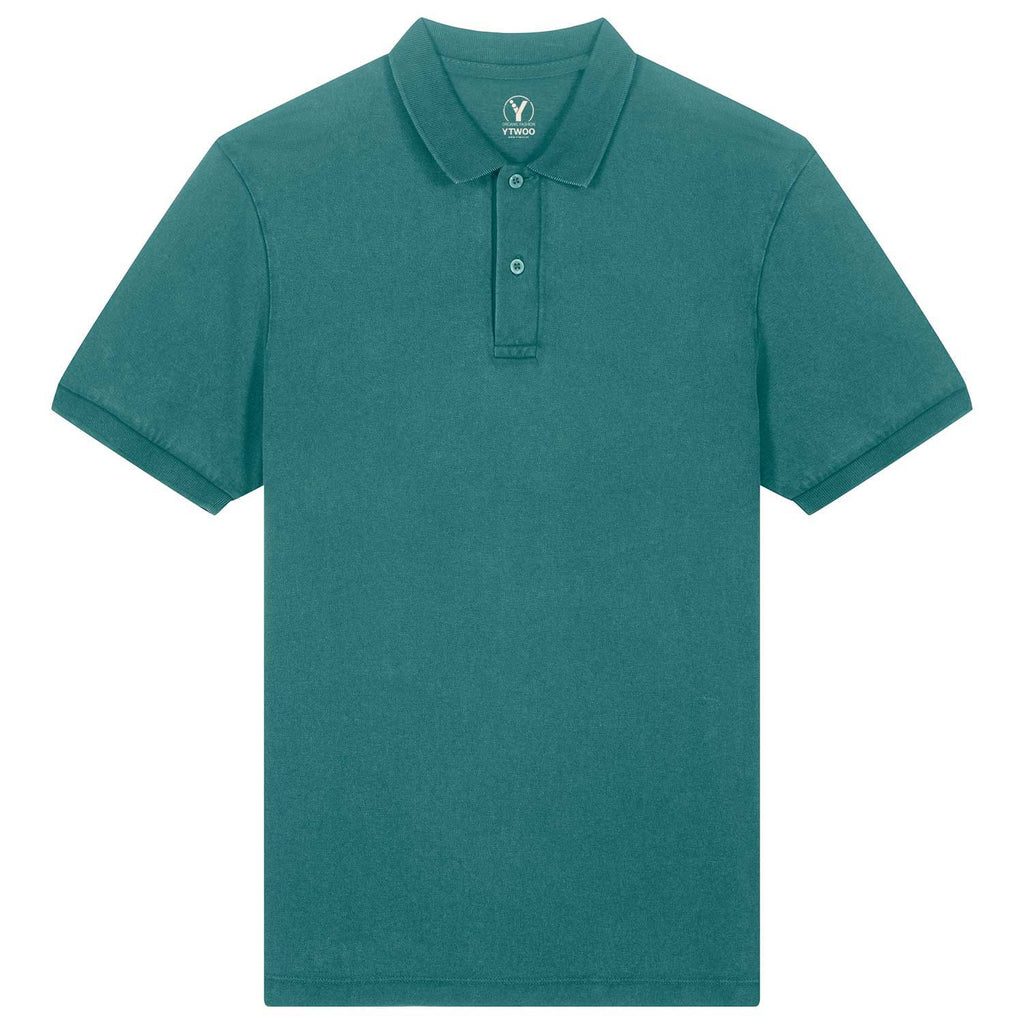 Nachhaltiges Unisex-Poloshirt im Vintage-Look – Mid-Light