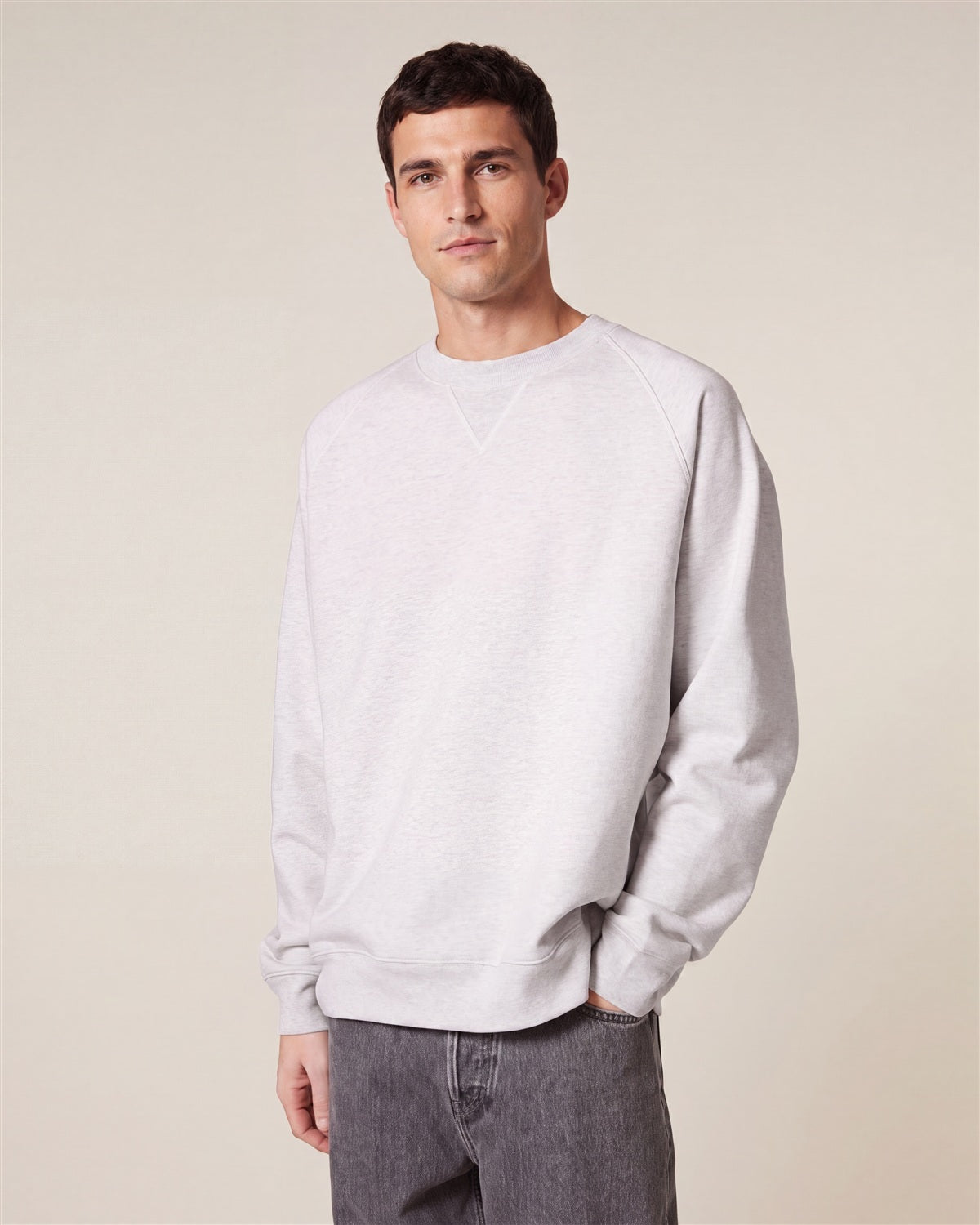 Relaxed Raglan Sweatshirt Unisex - Cool Heather Grey
