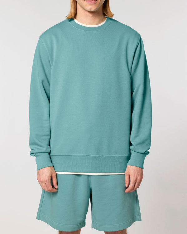 Mediumweight Sweatshirt Unisex - Teal Monstera