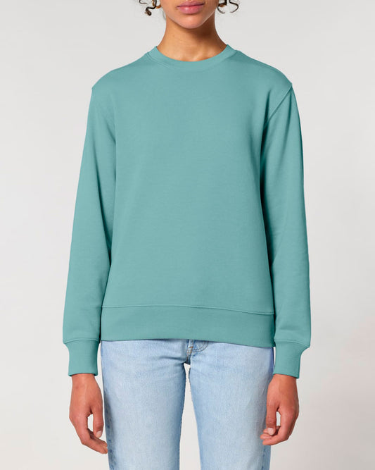 Mediumweight Sweatshirt Unisex - Teal Monstera