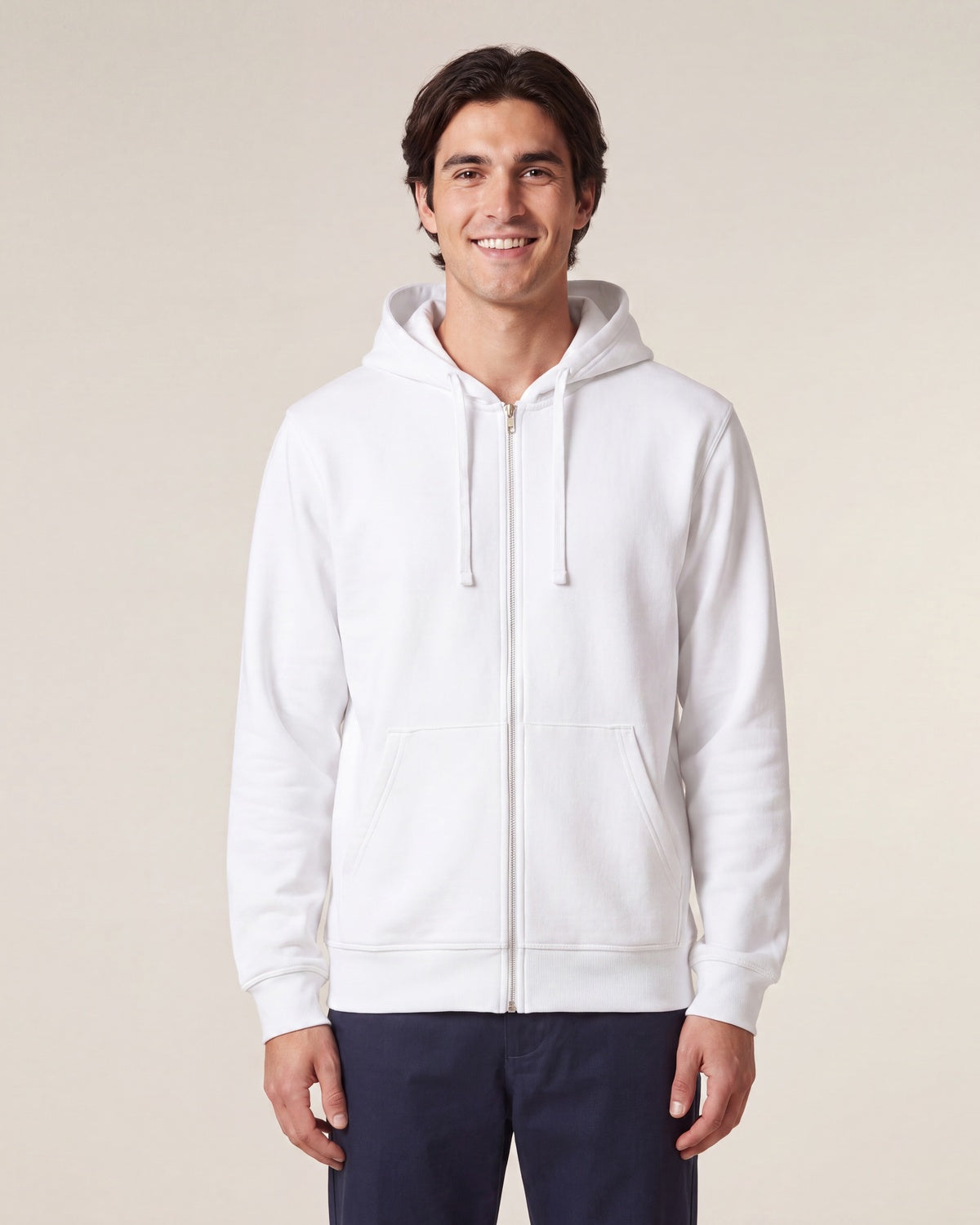 Mid-Light Zip Hoodie Unisex - Weiß