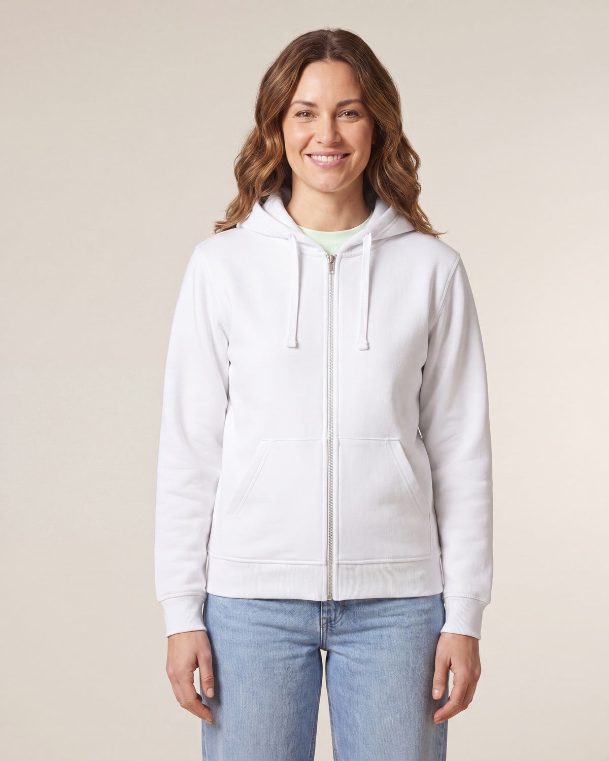 Mid-Light Zip Hoodie Unisex - Weiß