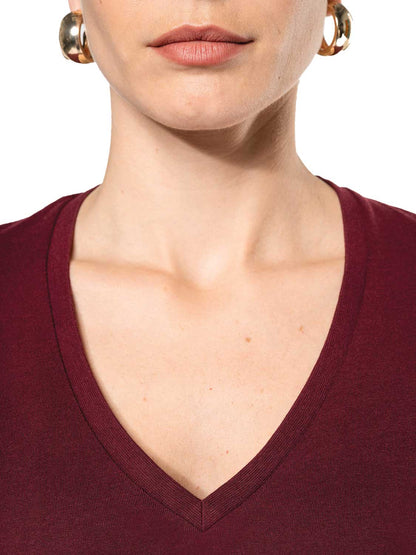Basic Damen T-Shirt mit V-Ausschnitt aus Bio-Baumwolle in Conversion