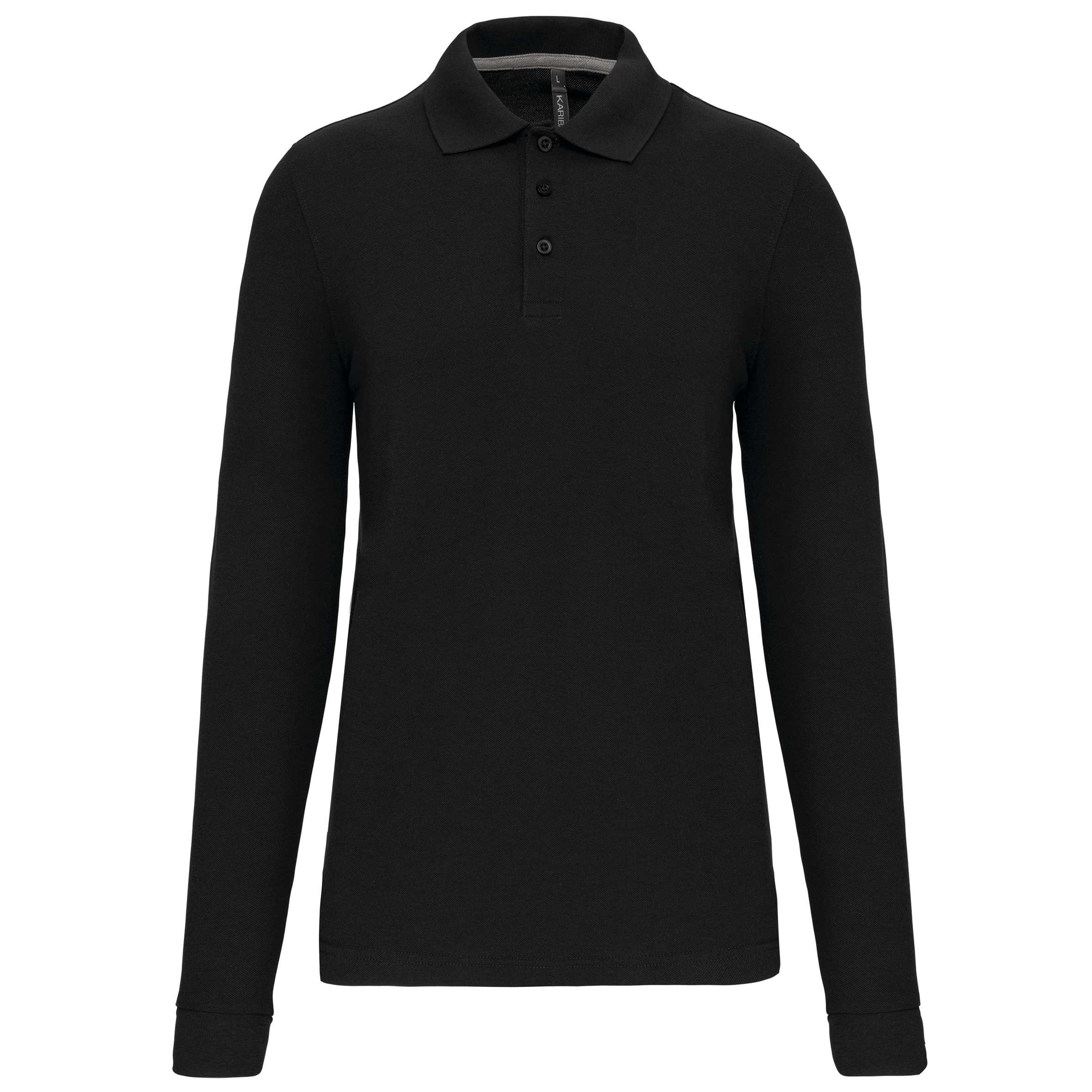 Herren Arbeits-Poloshirt Langarm - Schwarz
