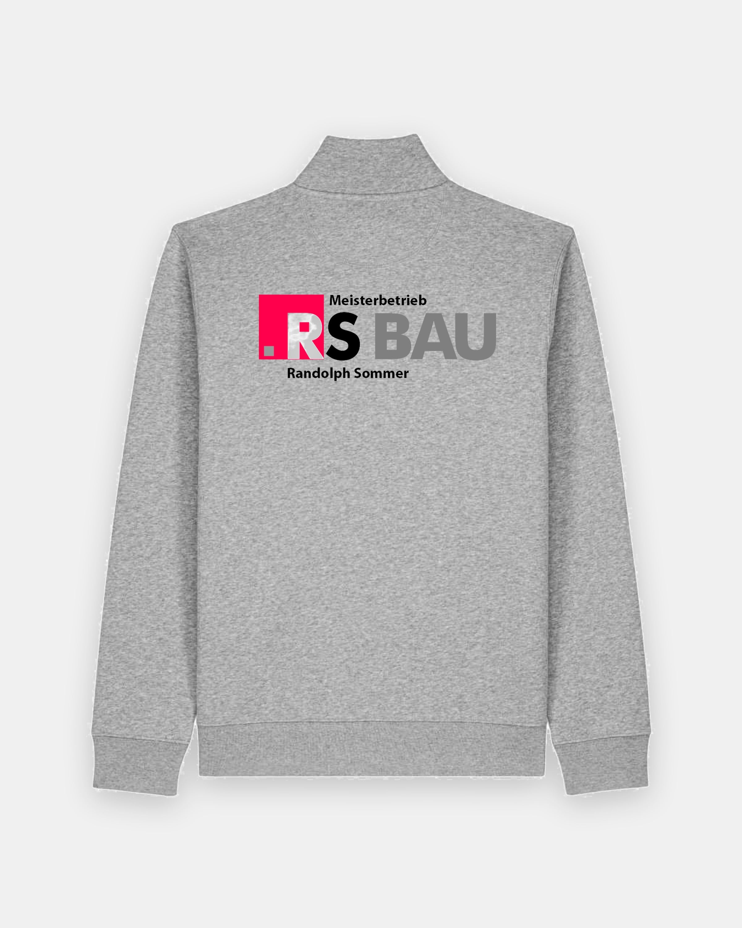 High Neck Zip Sweatshirt Unisex - Heather Grey