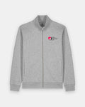 High Neck Zip Sweatshirt Unisex - Heather Grey