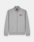 High Neck Zip Sweatshirt Unisex - Heather Grey