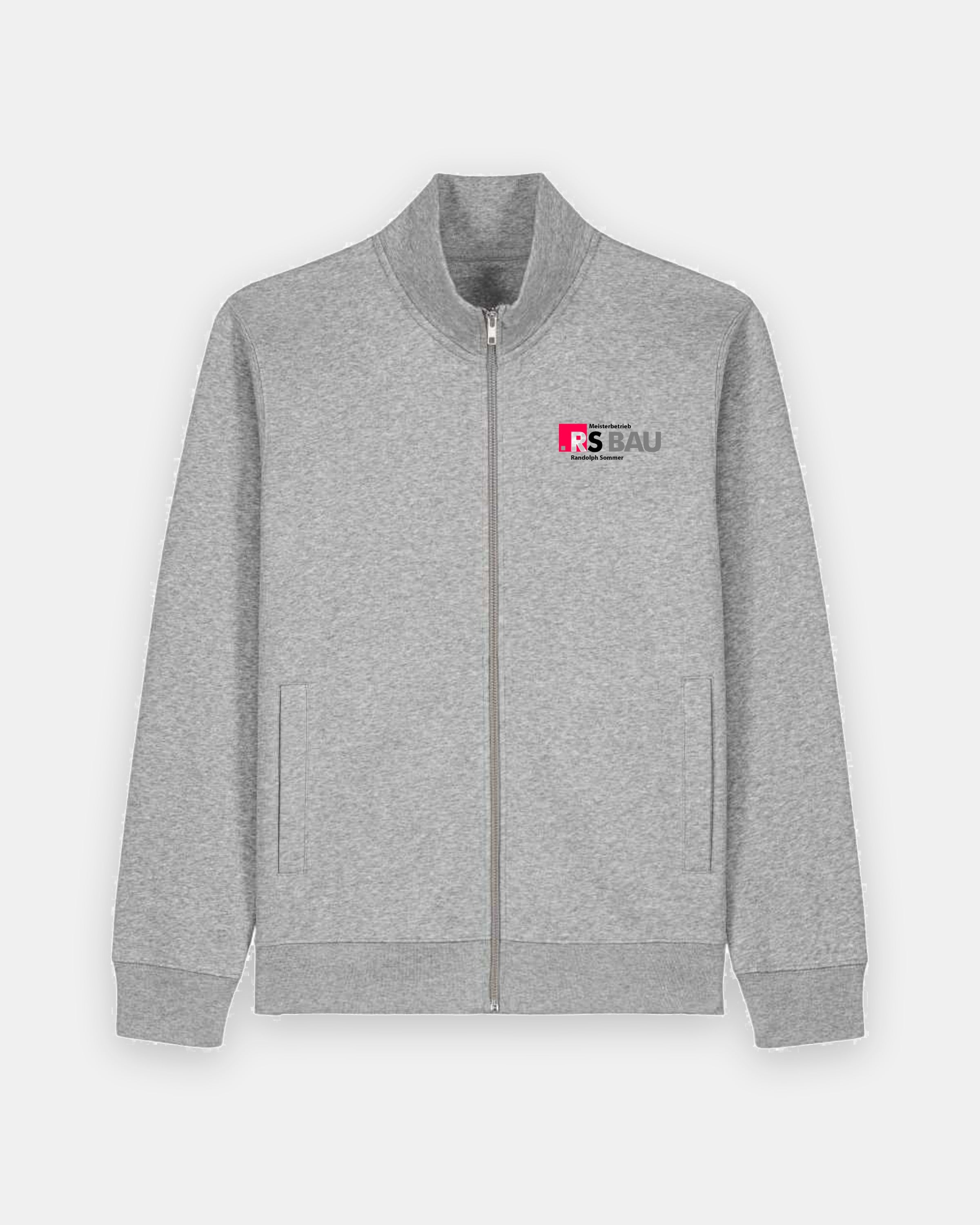 High Neck Zip Sweatshirt Unisex - Heather Grey