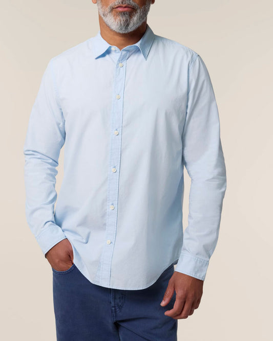 Herren Popelinehemd - Summer Blue