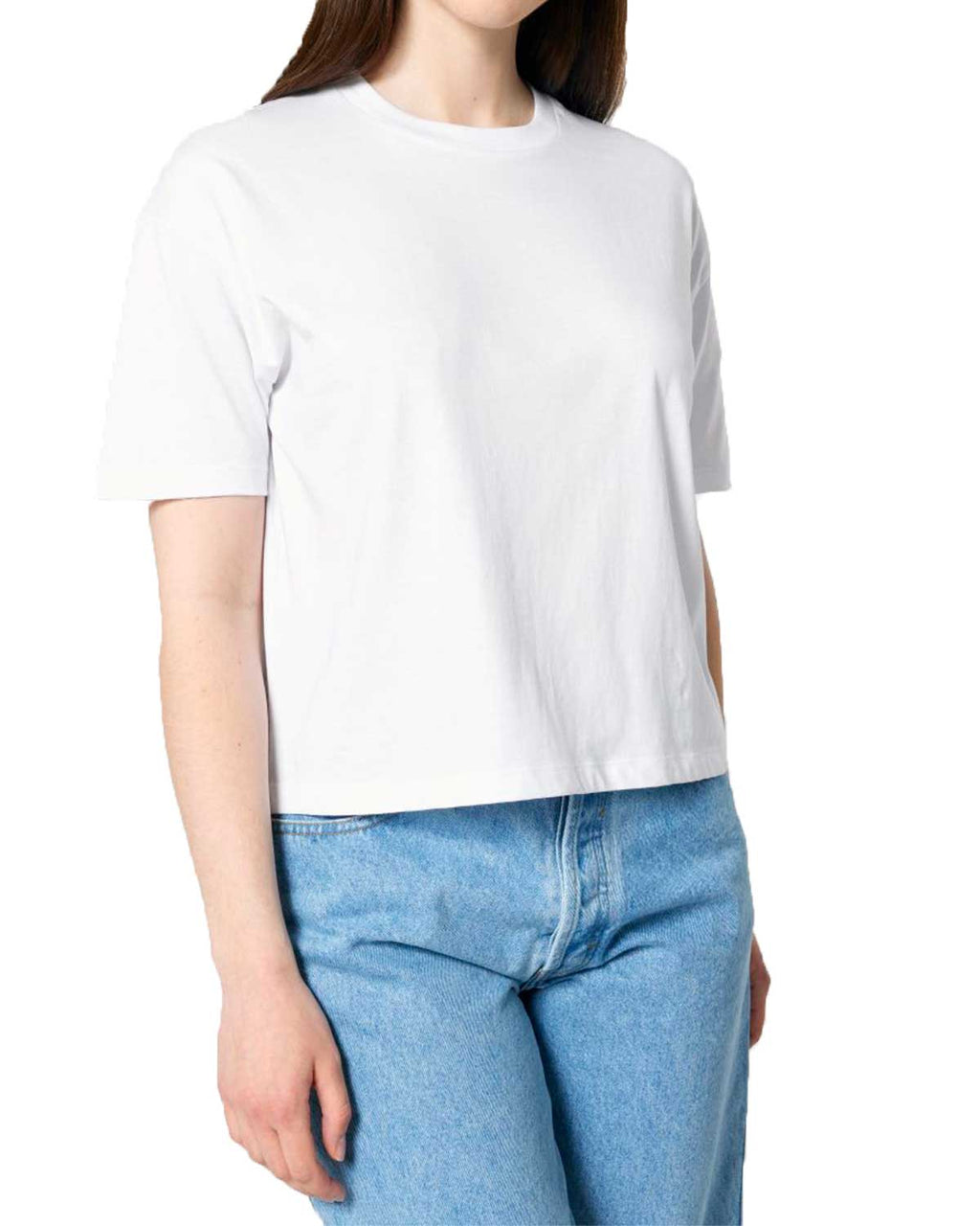 Damen Boxy T-Shirt aus Bio-Baumwolle - Weiß