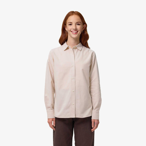 Damen-Oxford-Hemd aus Bio-Baumwolle - Beige Oxford