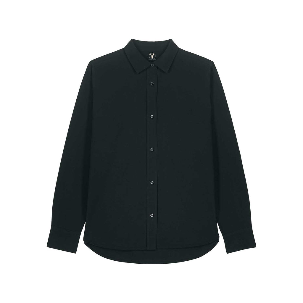 Damen-Oxford-Hemd aus Bio-Baumwolle - Schwarz