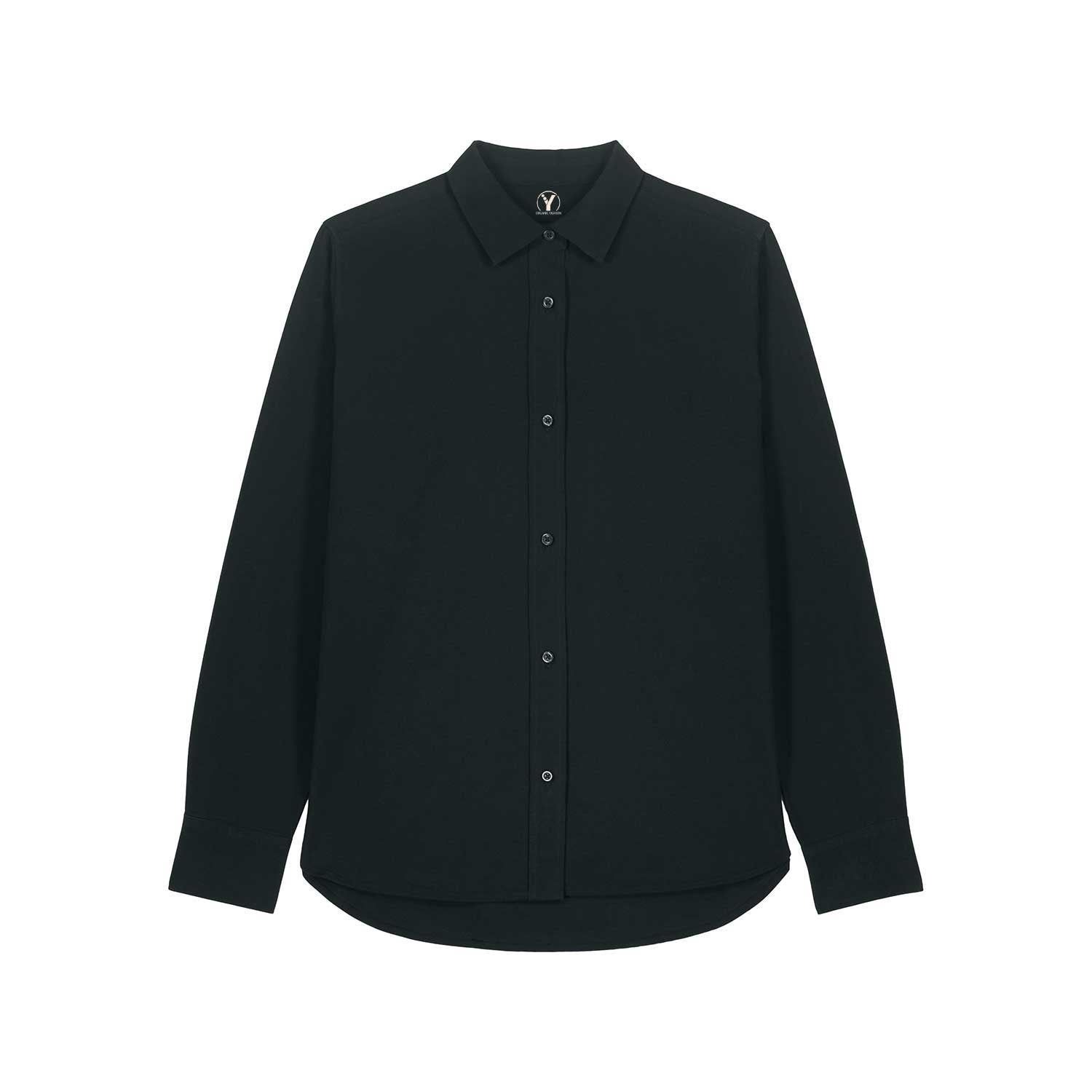 Damen-Oxford-Hemd aus Bio-Baumwolle - Schwarz