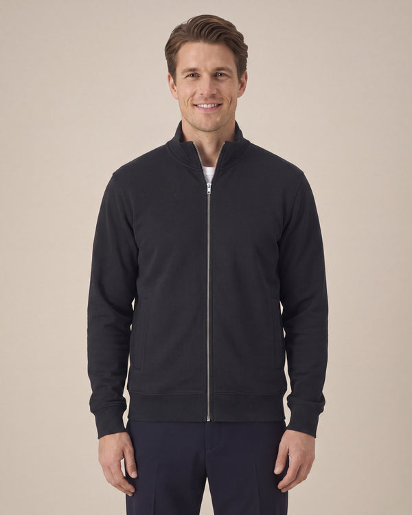High Neck Zip Sweatshirt Unisex - Schwarz