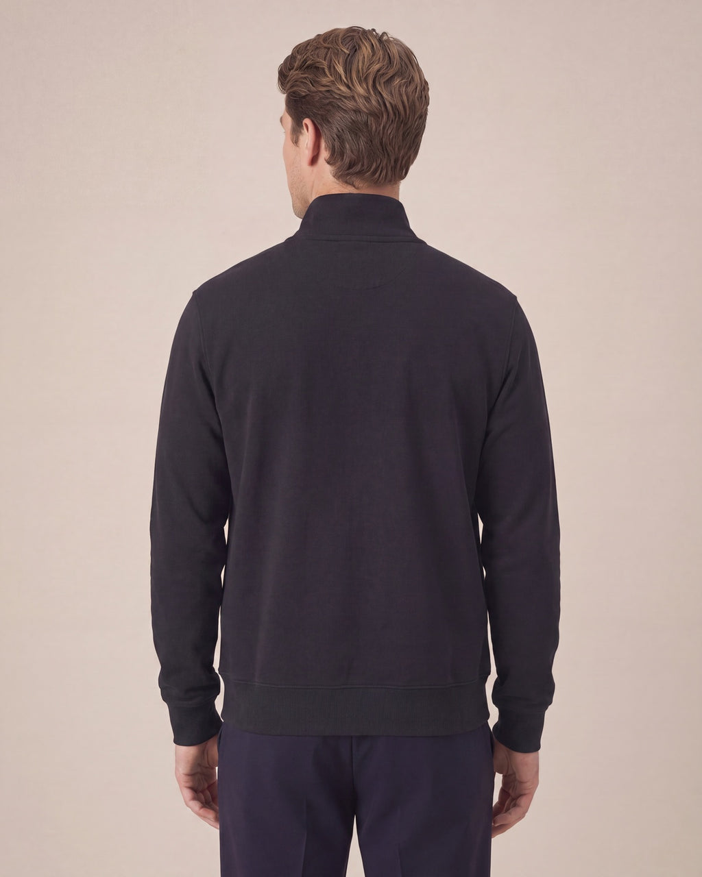 High Neck Zip Sweatshirt Unisex - Schwarz