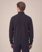 High Neck Zip Sweatshirt Unisex - Schwarz