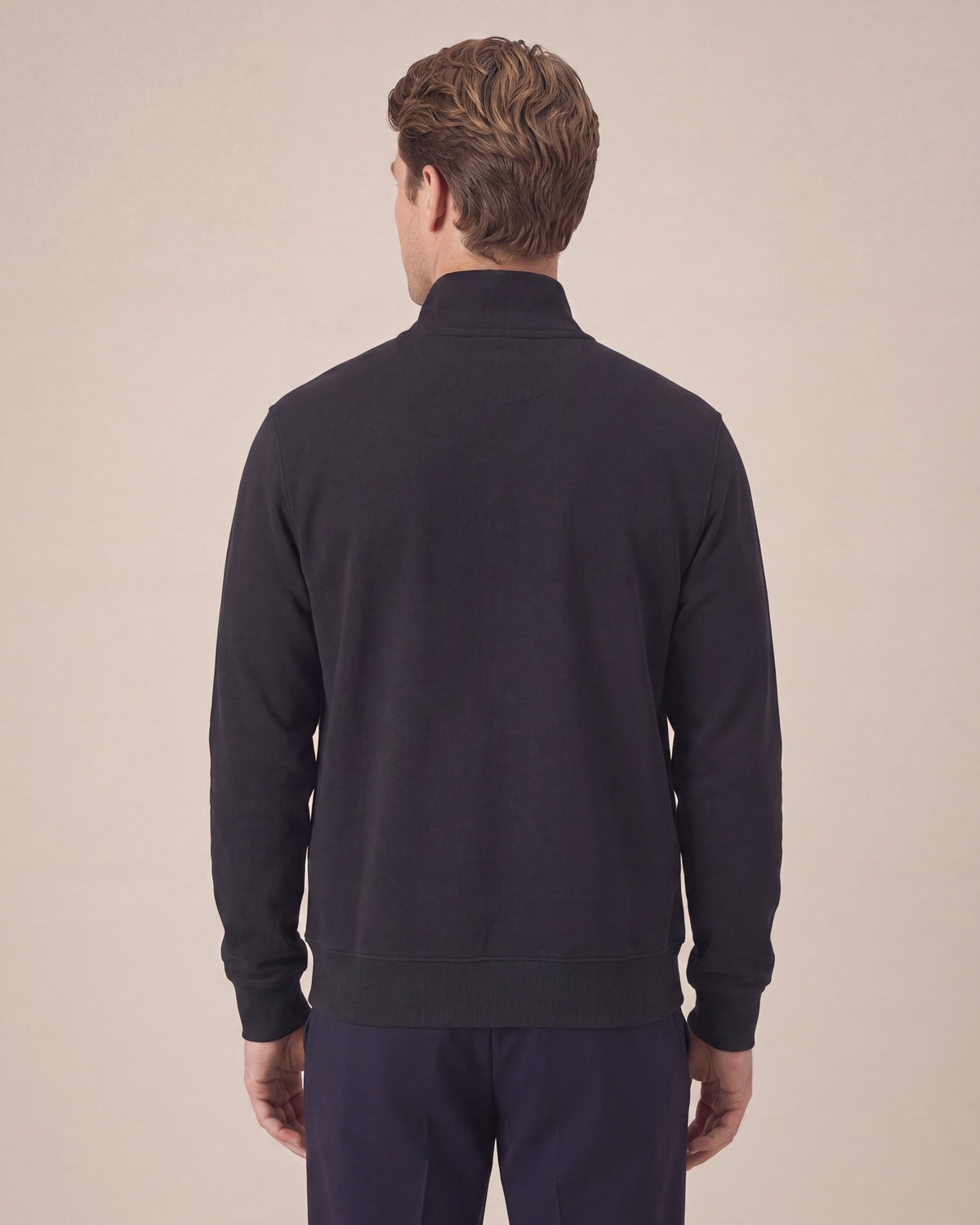 High Neck Zip Sweatshirt Unisex - Schwarz