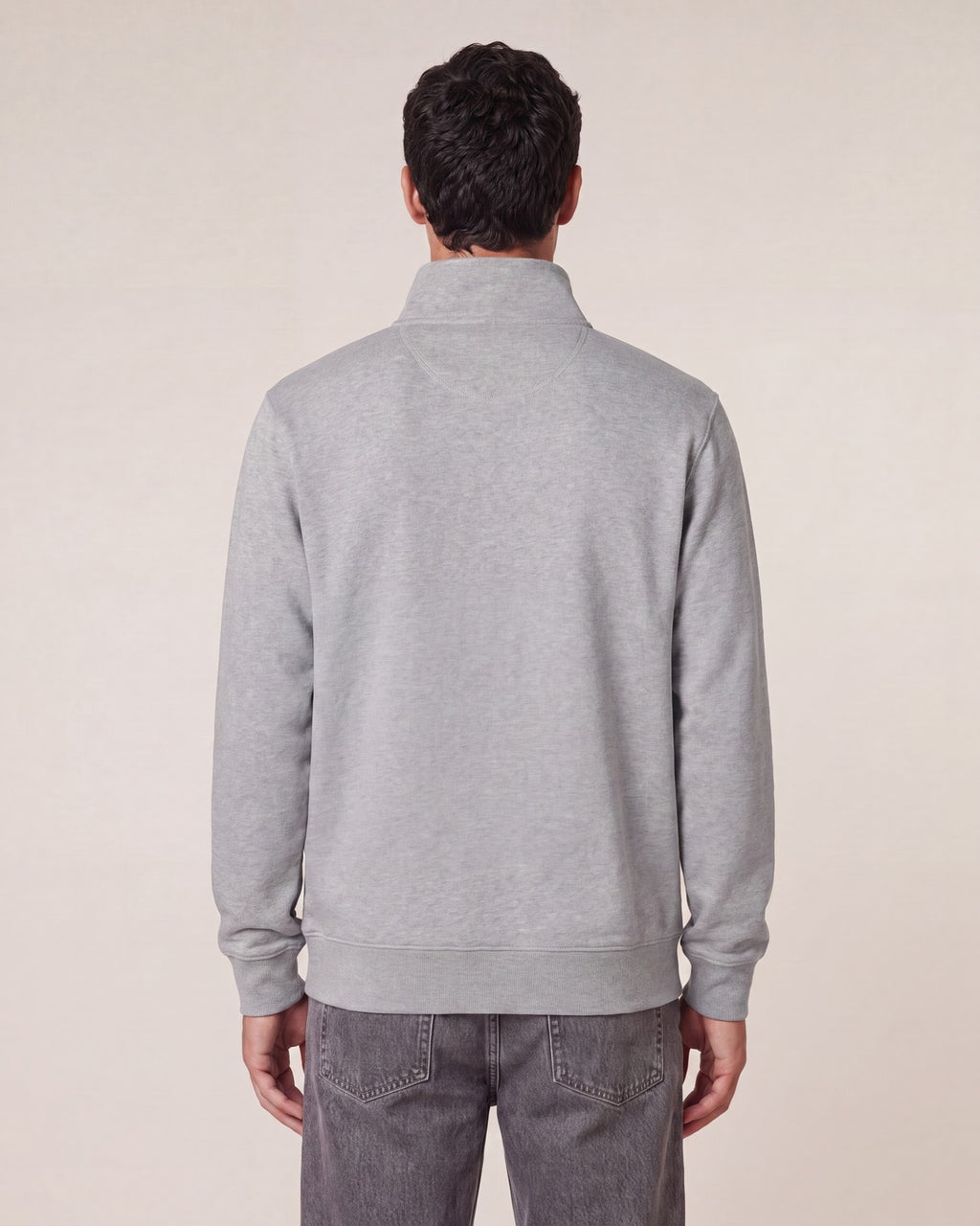Quater Zip Sweatshirt Unisex - Heather Grey