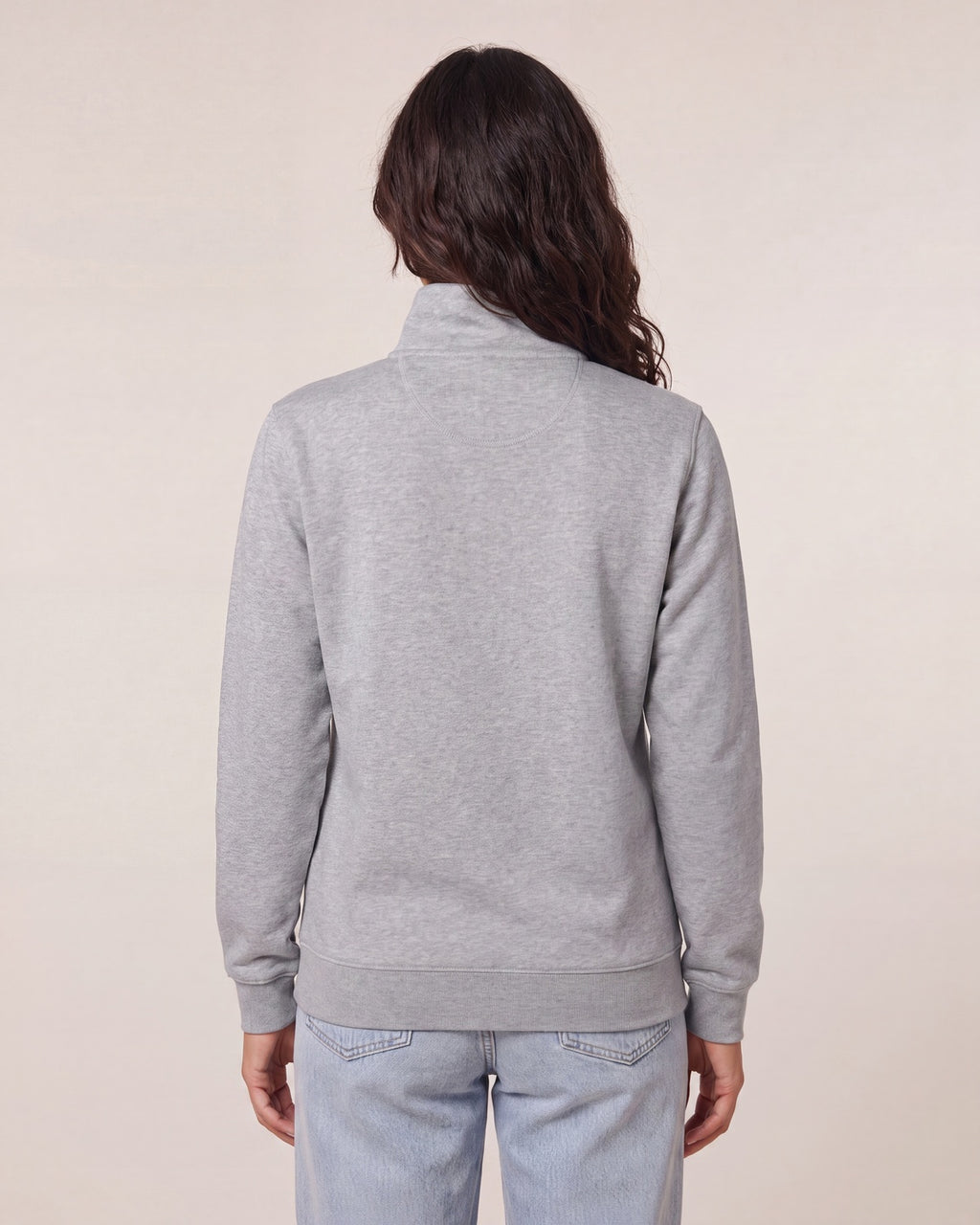 Quater Zip Sweatshirt Unisex - Heather Grey