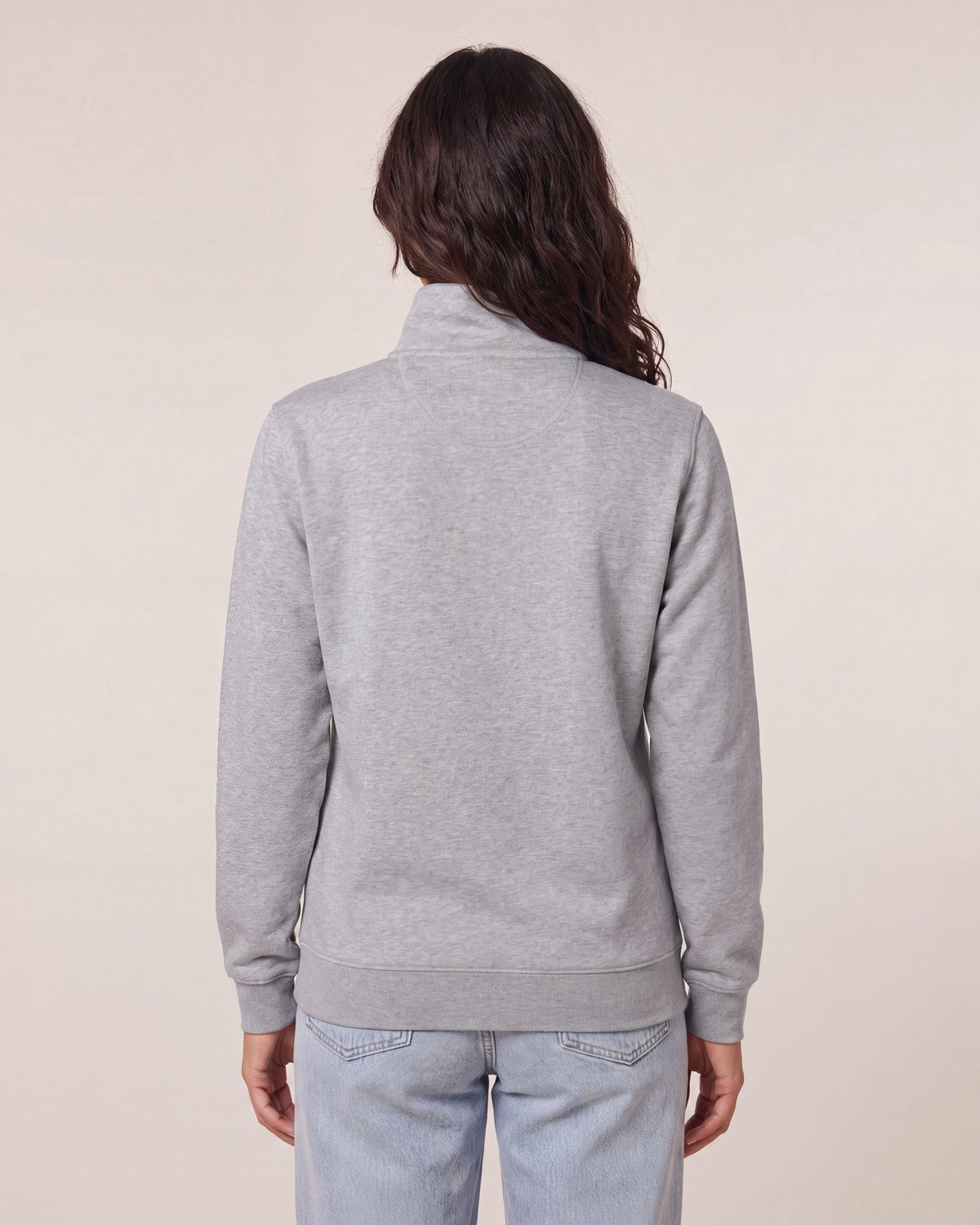 Quater Zip Sweatshirt Unisex - Heather Grey