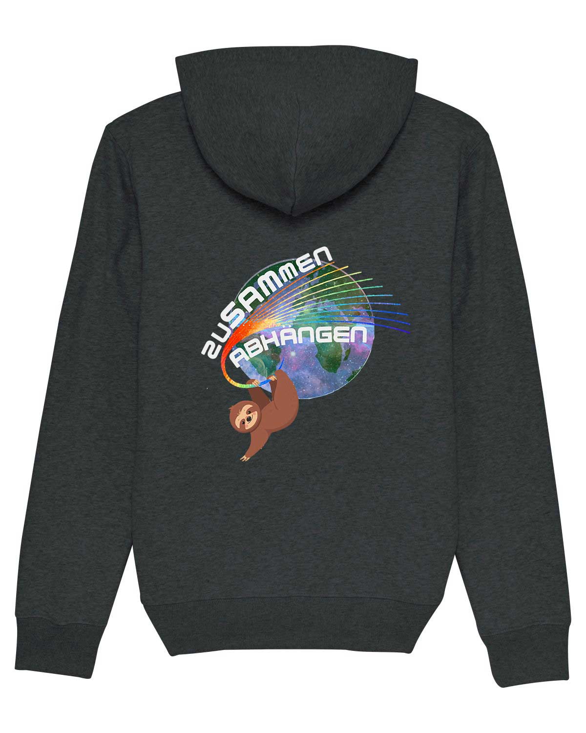 Erwachsenen Unisex Hoodie Dunkelgrau meliert
