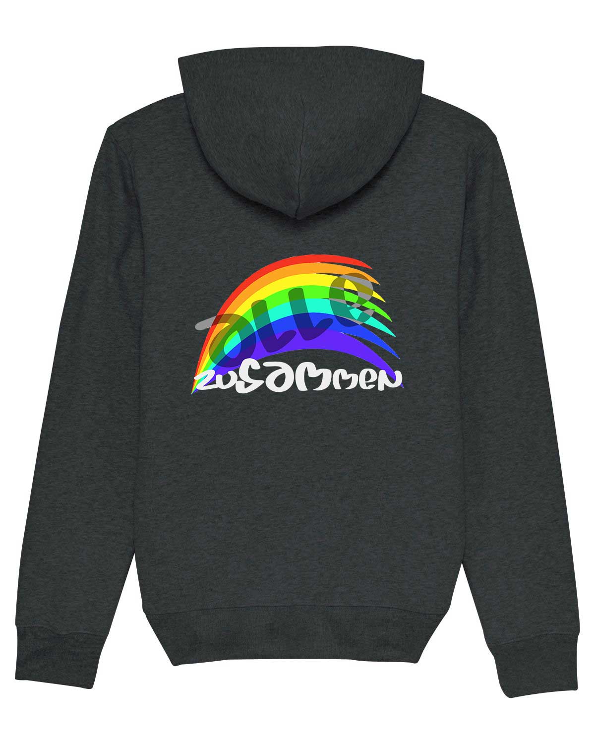 Erwachsenen Unisex Hoodie Dunkelgrau meliert