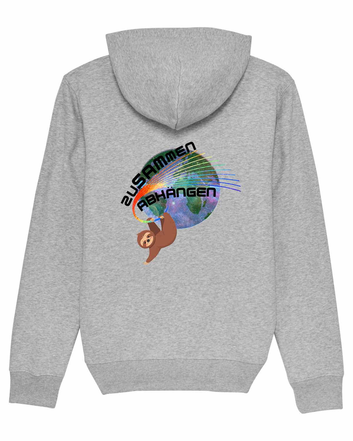 Erwachsenen Unisex Hoodie Hellgrau meliert