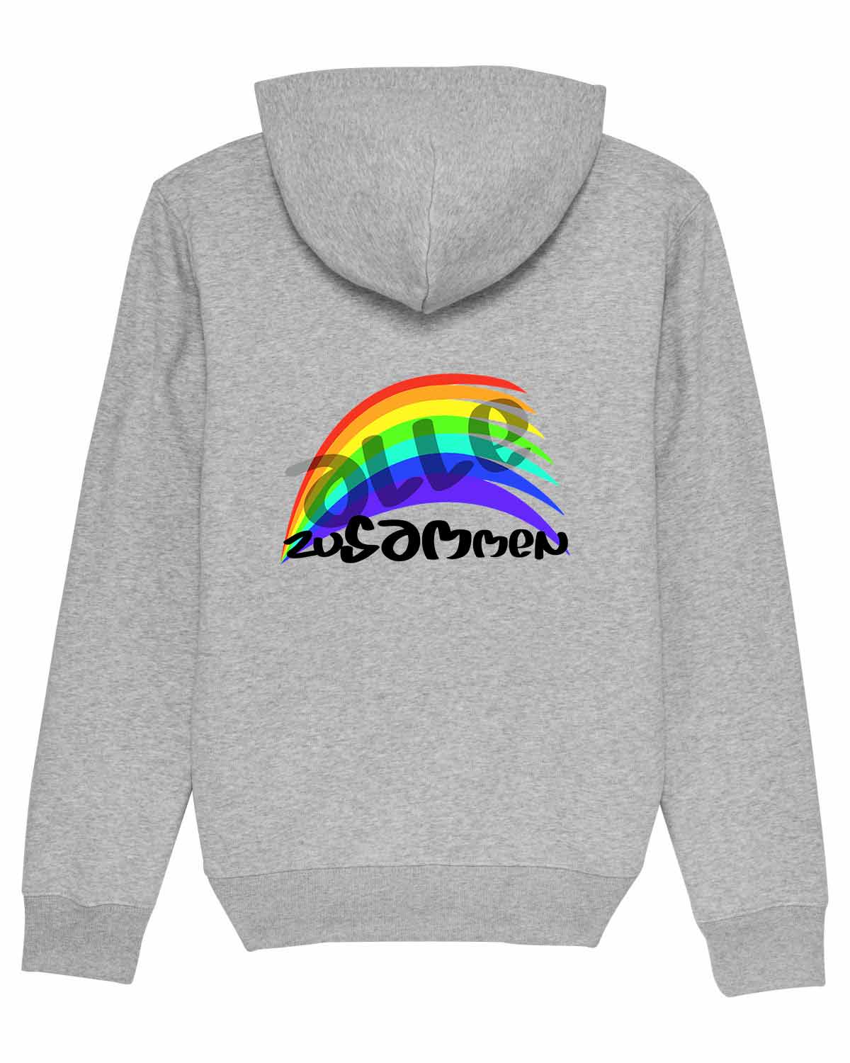 Erwachsenen Unisex Hoodie Hellgrau meliert