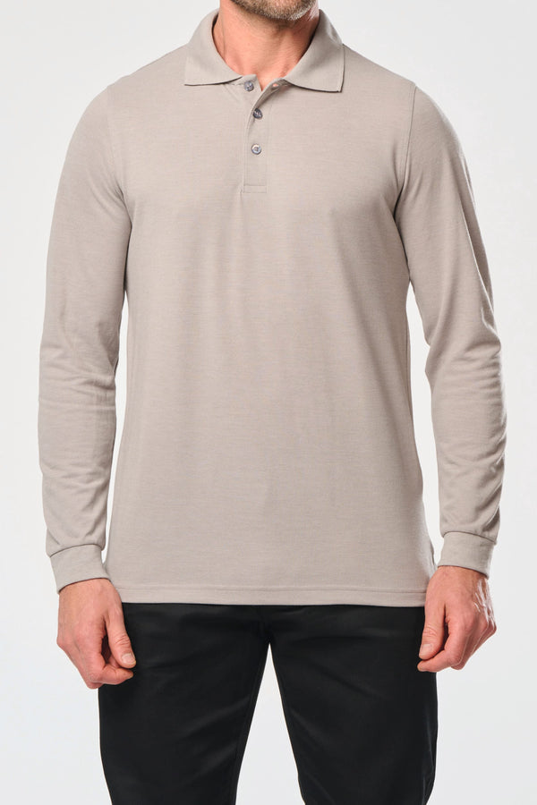 Herren Arbeits-Poloshirt Langarm - Oxford Grey