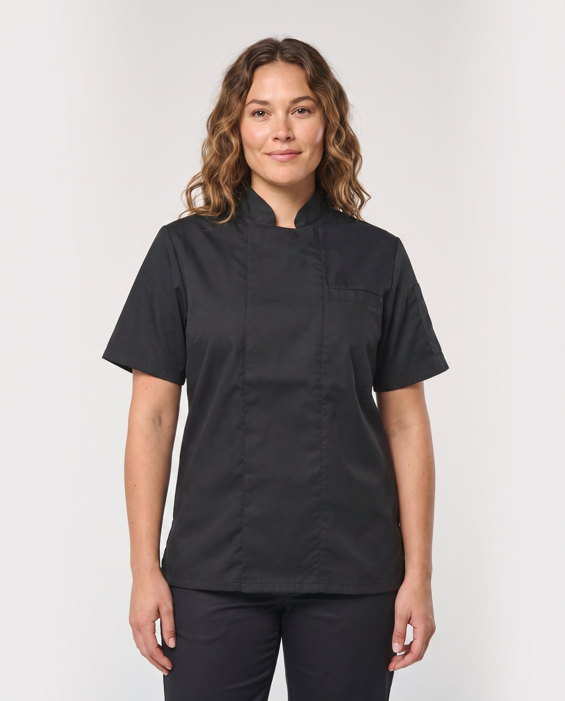 Kochjacke Kurzarm Unisex - Schwarz