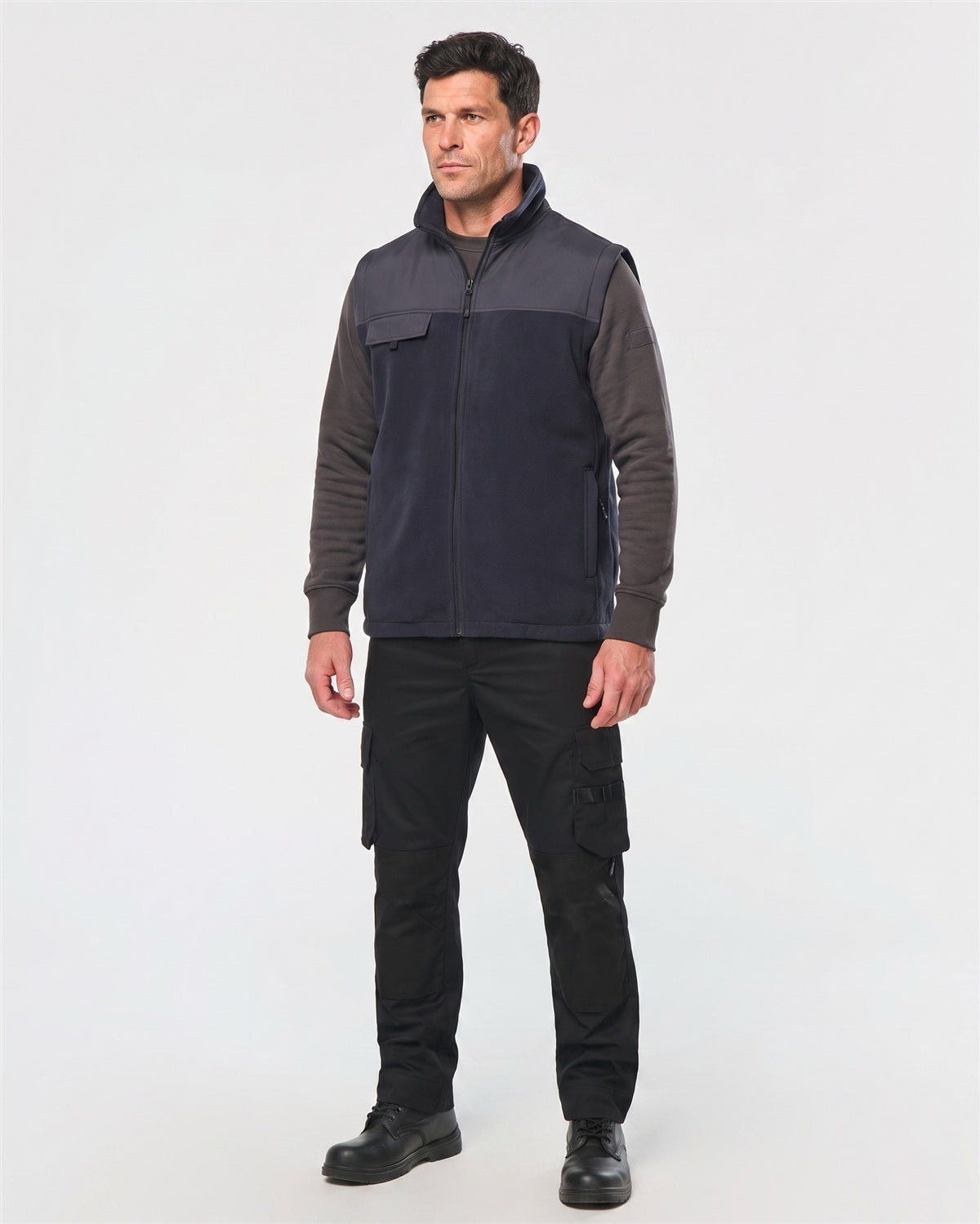 Herren Arbeits-Fleecejacke 2-in-1 - Navy