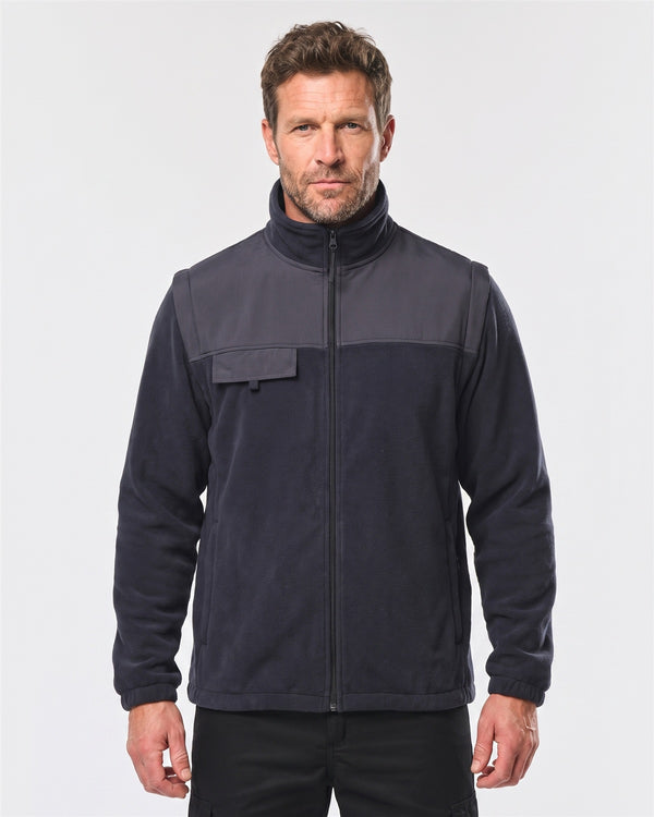 Herren Arbeits-Fleecejacke 2-in-1 - Navy