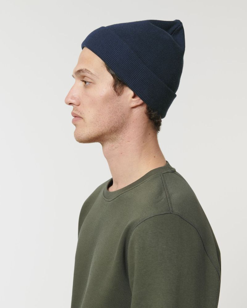 RIB Beanie aus Bio-Baumwolle und recyceltem PET - Navy